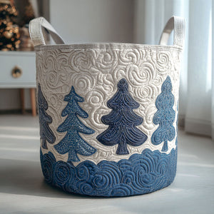 Snowy Whispers Quilted Laundry Basket Must-Have Home Essential