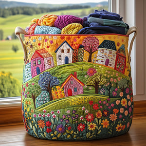 Spring Hillside Quilted Laundry Basket Great Stocking Stuffer