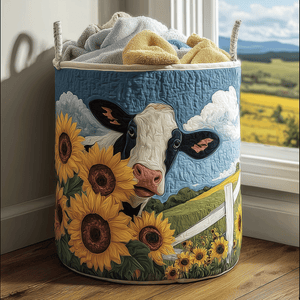 Sunny Cow Quilted Laundry Basket New Year Merch Gift