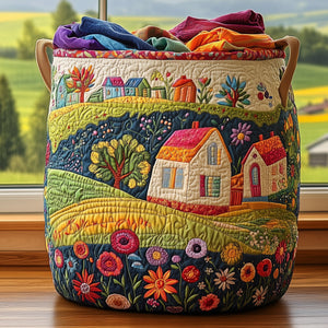 Sunny Village Quilted Laundry Basket Christmas Merch Gift