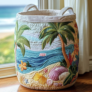 Tropic Haven Quilted Laundry Basket Merch For Home And Living