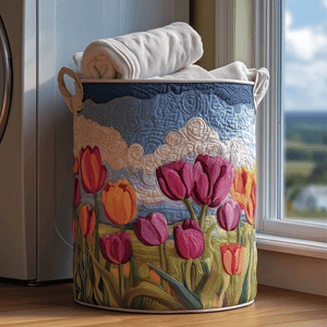 Tulip Dream Quilted Laundry Basket Mother’s Day Merch Gift