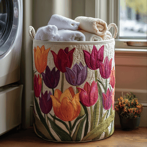 Tulip Joy Quilted Laundry Basket Holiday Favorite Gift