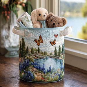 Whispers Of Bluebonnet Quilted Laundry Basket Perfect Gift For College Dorm