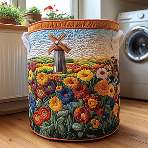 Windmill Meadow Quilted Laundry Basket Mother’s Day Merch Gift