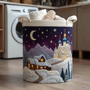 Winter Night Quilted Laundry Basket Back To School Merch