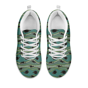 Aboriginal Animals Pattern Print White Running Shoes