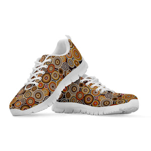 Aboriginal Art Dot Pattern Print White Running Shoes