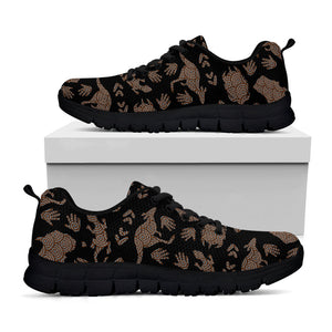 Aboriginal Australian Pattern Print Black Running Shoes