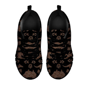 Aboriginal Australian Pattern Print Black Running Shoes