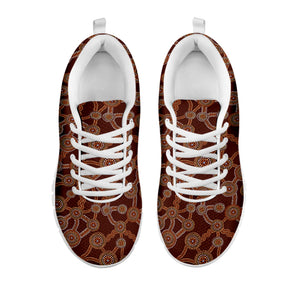 Aboriginal Indigenous Dot Pattern Print White Running Shoes
