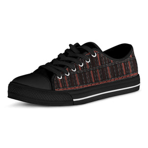 Aboriginal Indigenous Pattern Print Black Low Top Sneakers
