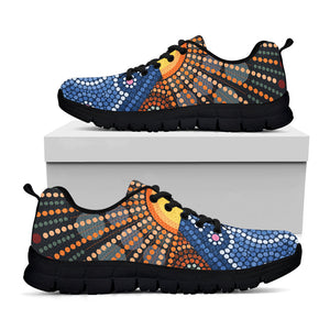 Aboriginal Indigenous Sunset Art Print Black Running Shoes