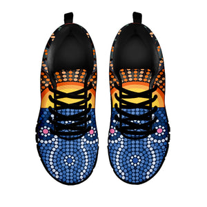 Aboriginal Indigenous Sunset Art Print Black Running Shoes