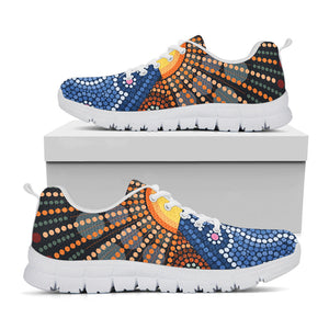 Aboriginal Indigenous Sunset Art Print White Running Shoes