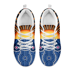 Aboriginal Indigenous Sunset Art Print White Running Shoes