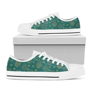 Aboriginal Sea Turtle Pattern Print White Low Top Sneakers