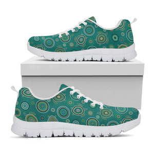 Aboriginal Sea Turtle Pattern Print White Running Shoes