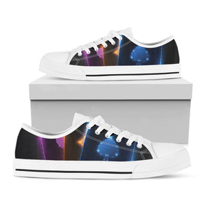 Ace Cards Print White Low Top Sneakers