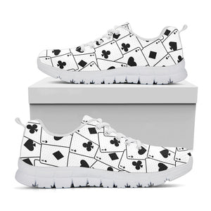 Ace Playing Cards Pattern Print White Running Shoes