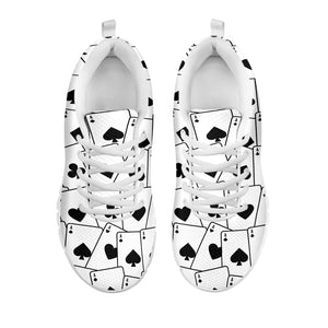 Ace Playing Cards Pattern Print White Running Shoes