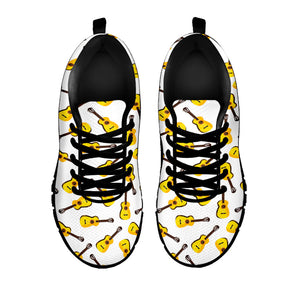 Acoustic Guitar Pattern Print Black Running Shoes