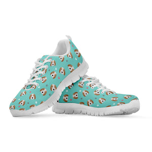 Adorable Beagle Puppy Pattern Print White Running Shoes