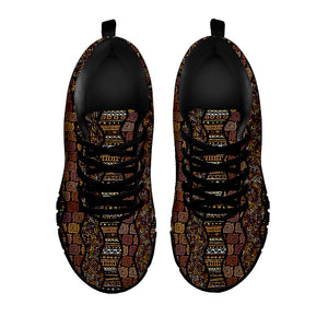 African Afro Inspired Pattern Print Black Running Shoes