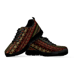 African Ethnic Pattern Print Black Running Shoes