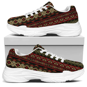 African Ethnic Pattern Print White Chunky Shoes