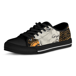 African Style Print Black Low Top Sneakers