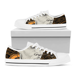 African Style Print White Low Top Sneakers