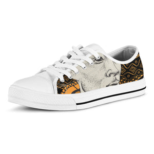 African Style Print White Low Top Sneakers