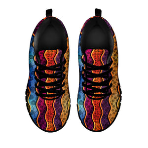 Afro Ethnic Inspired Print Black Running Shoes