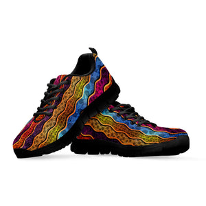 Afro Ethnic Inspired Print Black Running Shoes