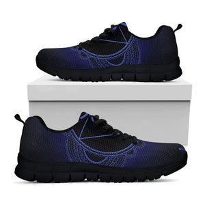 Ajna Chakra Symbol Print Black Running Shoes