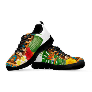 Aloha Tiki Print Black Running Shoes