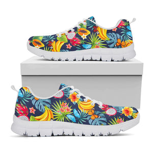 Aloha Tropical Fruits Pattern Print White Running Shoes