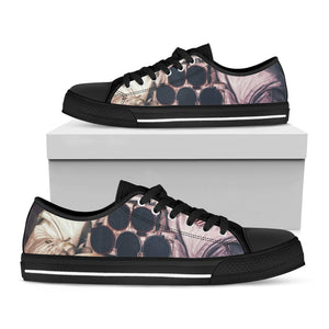 American Astronaut Cat Print Black Low Top Sneakers