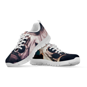 American Astronaut Cat Print White Running Shoes