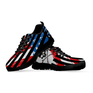 American Flag Freedom Life Print Black Running Shoes
