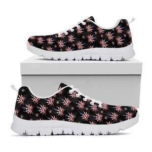 American Marijuana Leaf Pattern Print White Running Shoes