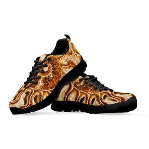 Ammonite Fossil Print Black Running Shoes