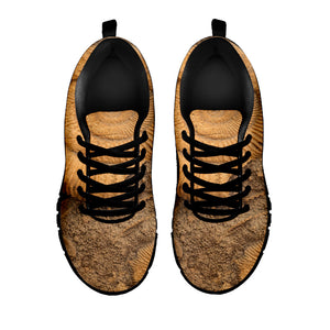 Ammonite Shell Fossil Print Black Running Shoes