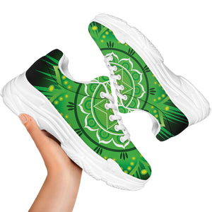 Anahata Chakra Mandala Print White Chunky Shoes