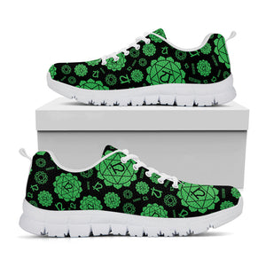 Anahata Chakra Pattern Print White Running Shoes