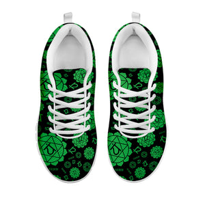 Anahata Chakra Pattern Print White Running Shoes