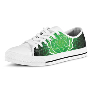 Anahata Chakra Spiritual Print White Low Top Sneakers