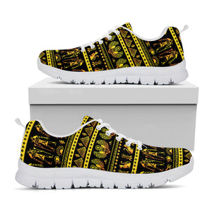Ancient Egyptian Pattern Print White Running Shoes