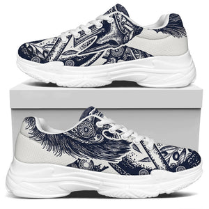 Ancient Spartan Print White Chunky Shoes